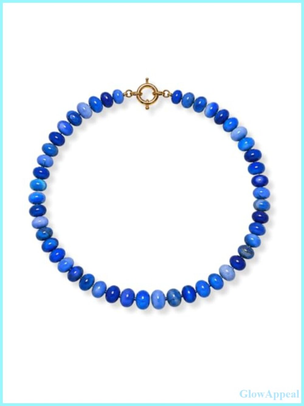 Handmade Boho Opal Beaded Necklace with Gold Plated Brass Clasp
